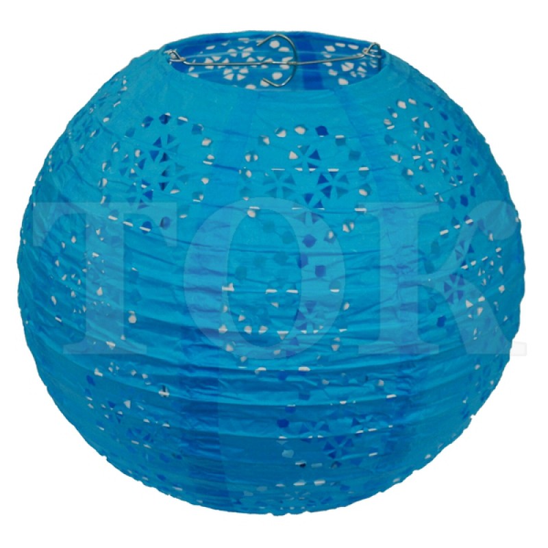 Бумажный фонарик с рисунком голубой 35 см. 0924-4